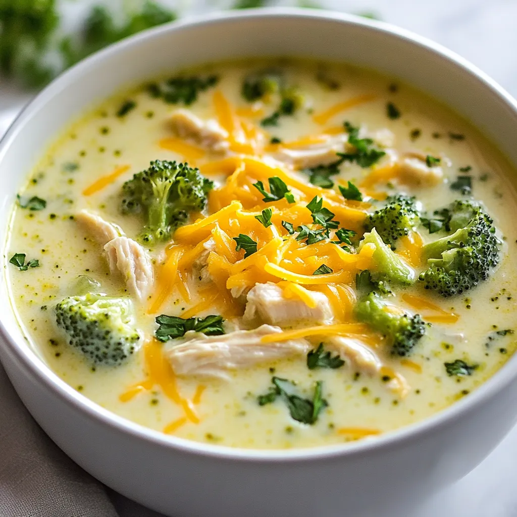 Cheesy Chicken Broccoli Soup Rich and Creamy Delight