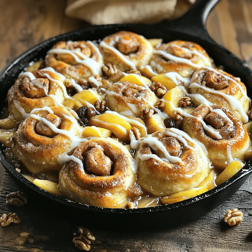 Apple Pie Cinnamon Roll Skillet Tasty and Fun Dessert