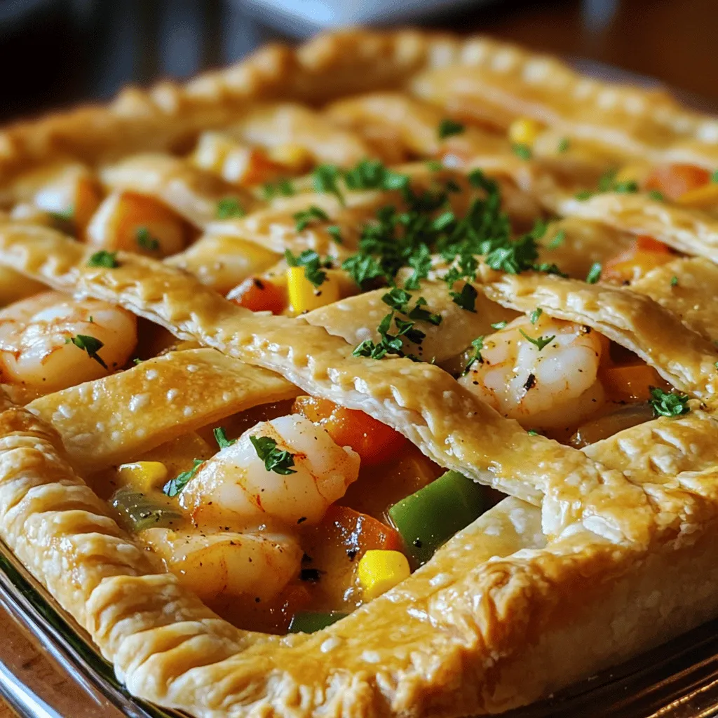 Cajun seafood pot pie is a rich dish full of flavor. The seafood pot pie ingredients create a warm, comforting meal. The key ingredients include shrimp, crab meat, and scallops. You also need butter, flour, and seafood stock. These elements form the base of the filling.