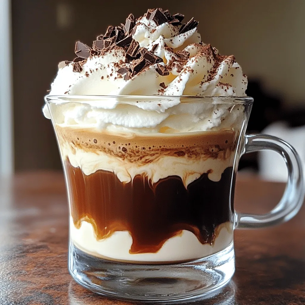 To make the Espresso Delight with Brown Sugar, you need a few key ingredients. First, you need two shots of freshly brewed espresso. This gives your drink a rich base. A tablespoon of brown sugar adds sweetness and depth. Next, unsweetened cocoa powder gives a lovely chocolate note. For creaminess, use half a cup of heavy cream. A teaspoon of vanilla extract boosts the flavor. A pinch of sea salt balances the sweetness. Finally, chocolate shavings are perfect for garnish.