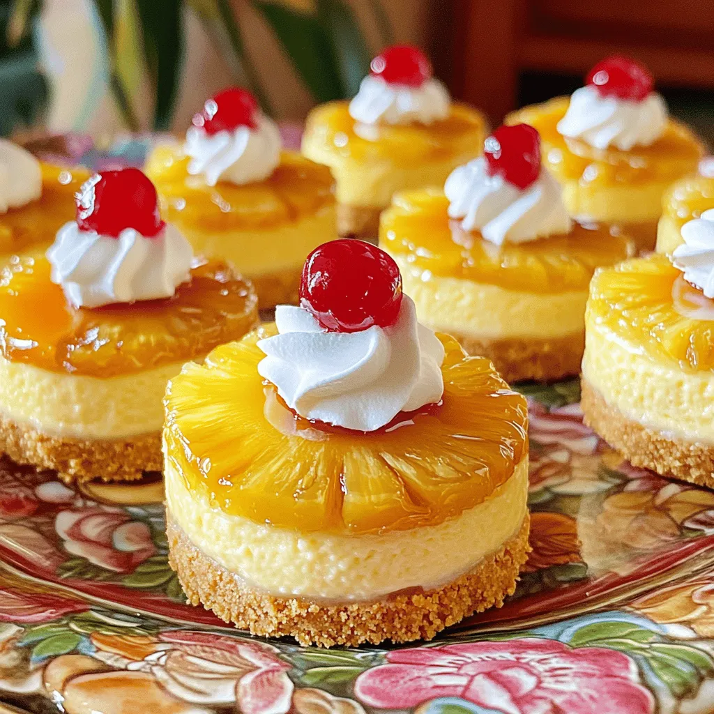 To make Mini Pineapple Upside Down Cheesecakes, you need to gather these items: