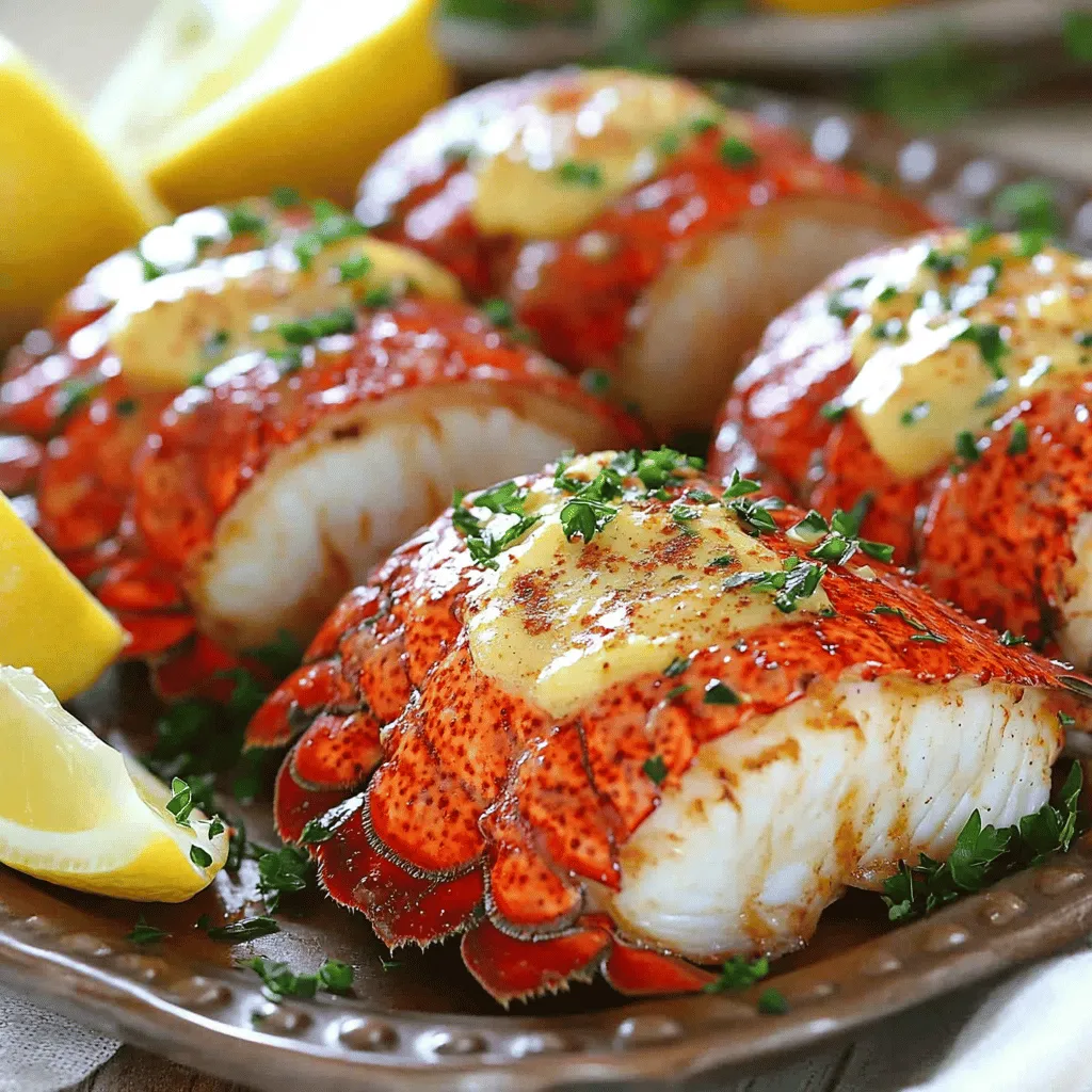 A garlic butter lobster tail recipe needs a few key ingredients. First, you need fresh lobster tails. I often choose two medium-sized tails. Fresh lobster tail vs frozen can change the taste. Fresh tails have a sweet, briny flavor. Frozen tails can still taste great if thawed properly.