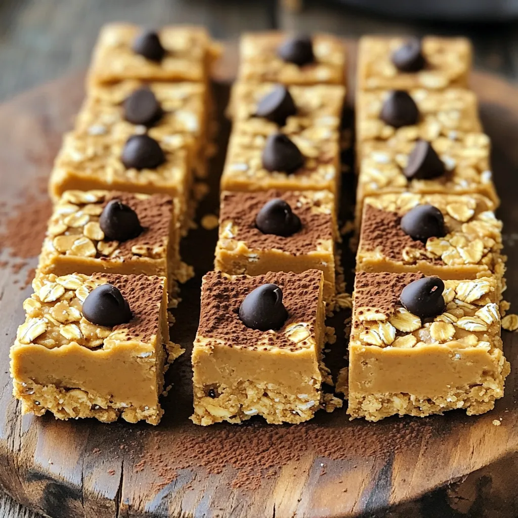 No-Bake Peanut Butter Oat Bars with Chocolate Delight