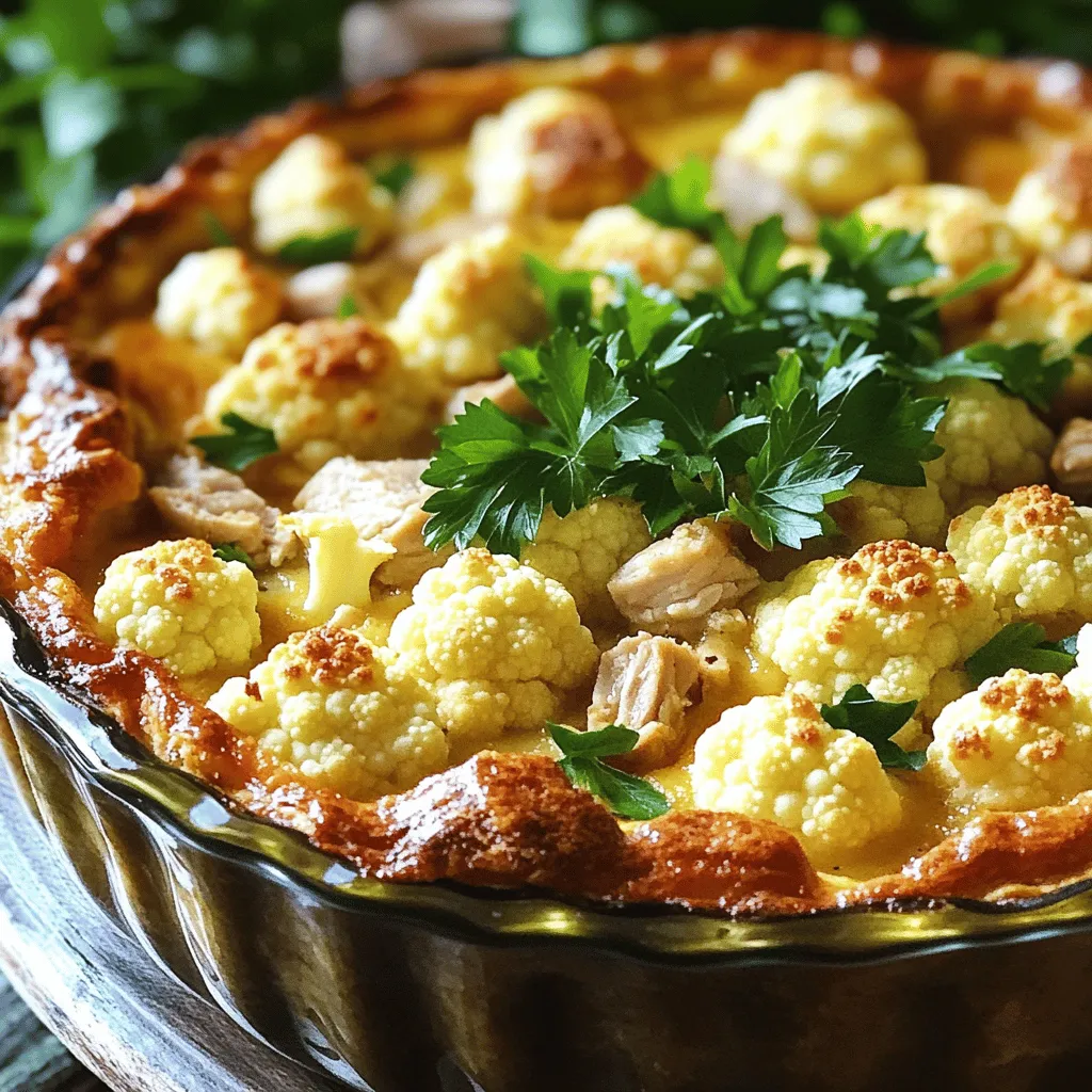 - Cauliflower florets - Cooked diced turkey - Eggs