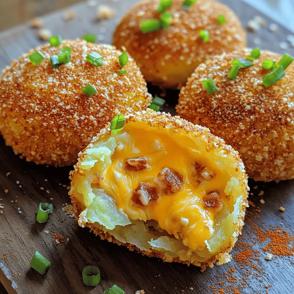 - 3 large russet potatoes - 1 cup shredded cheddar cheese - 1/2 cup cooked and crumbled bacon (or mushrooms for a vegetarian option)