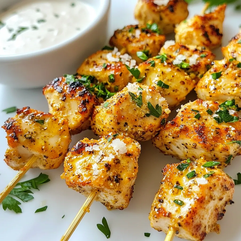 Air Fryer Garlic Parmesan Chicken Skewers Delight