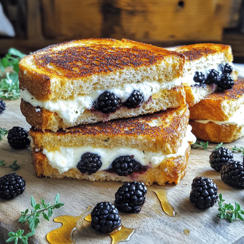 Goat Cheese Blackberry Grilled Cheese Delight