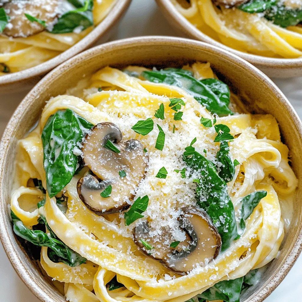 Creamy Mushroom and Spinach Pasta