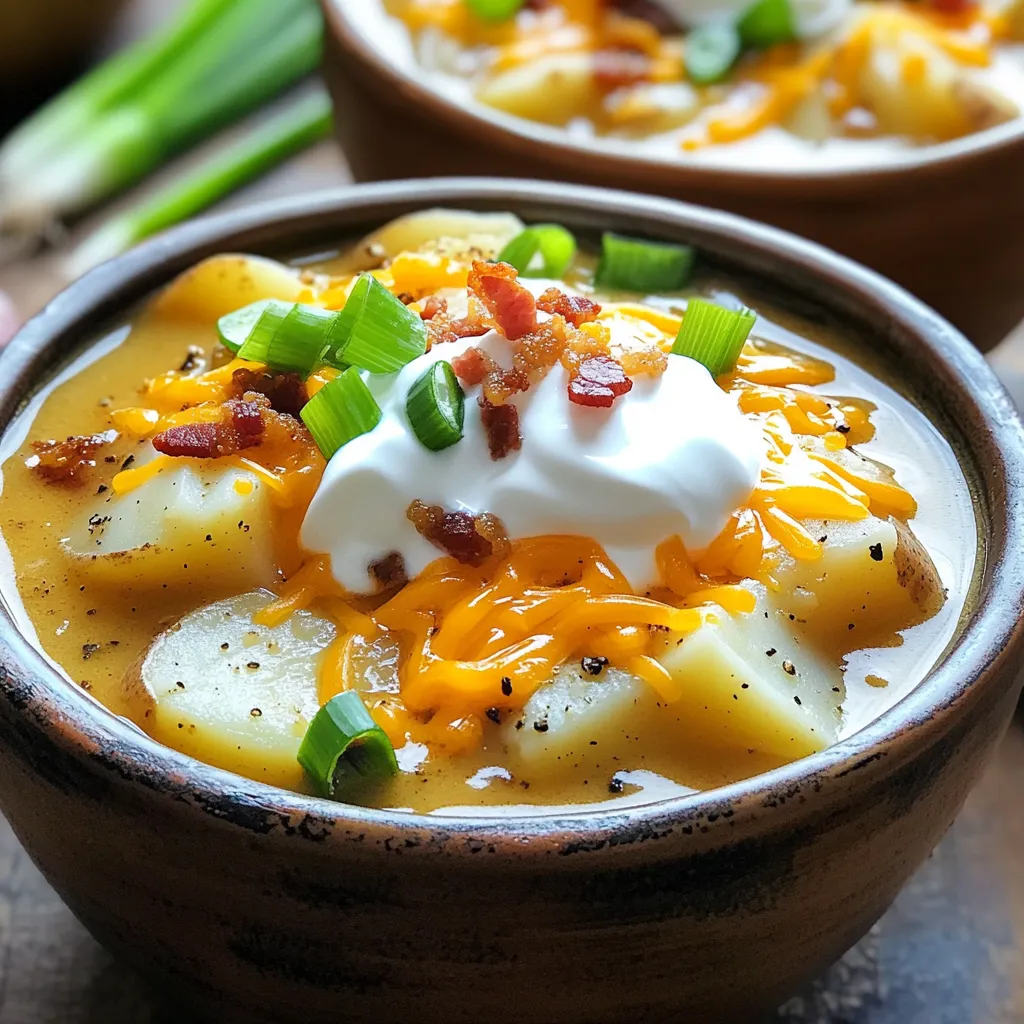 Savory Slow Cooker Loaded Baked Potato Soup Recipe