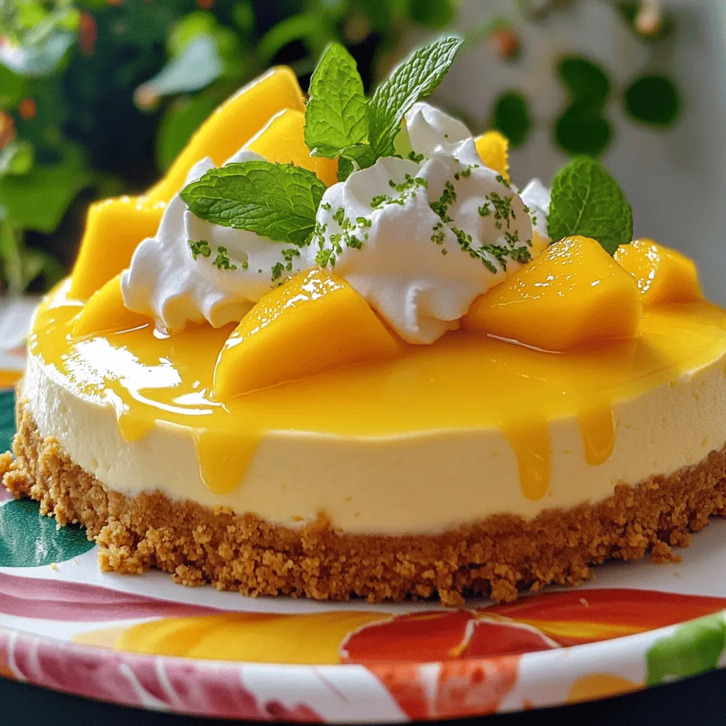 The secret to a delightful tropical mango cheesecake lies in its fresh and vibrant ingredients. Each component plays a vital role in creating a rich and creamy dessert.