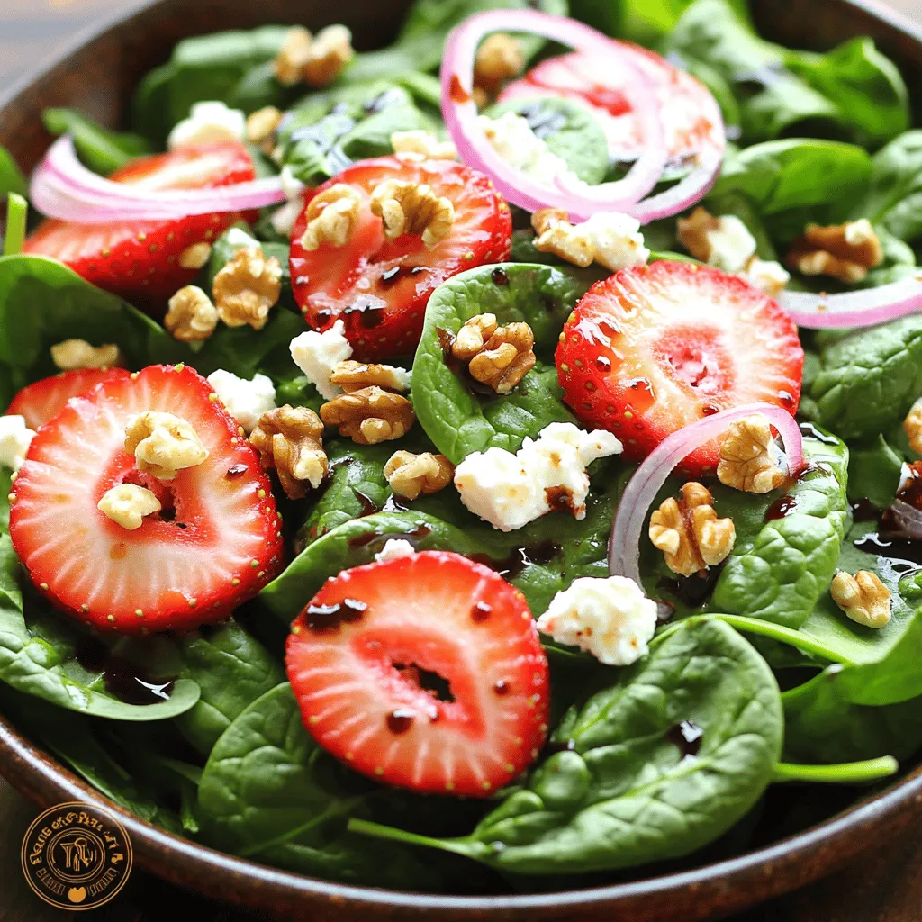 Spinach Strawberry Salad with Feta Fresh and Healthy