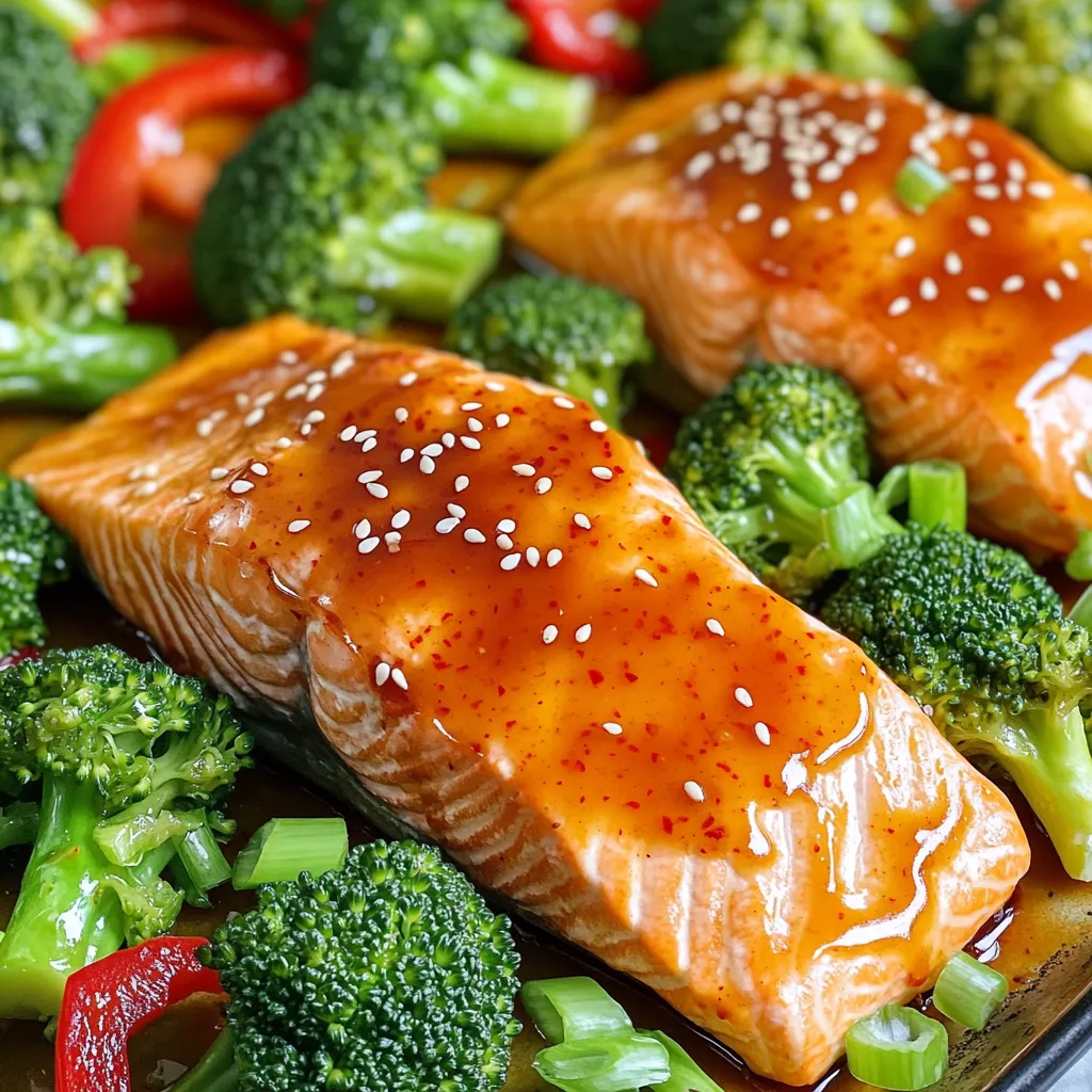 Sheet Pan Sweet Chili Salmon Broccoli Easy Recipe
