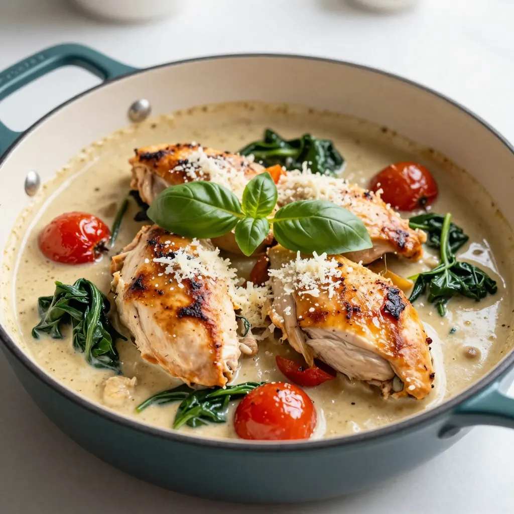 One Pot Creamy Tuscan Chicken Delightful Dinner