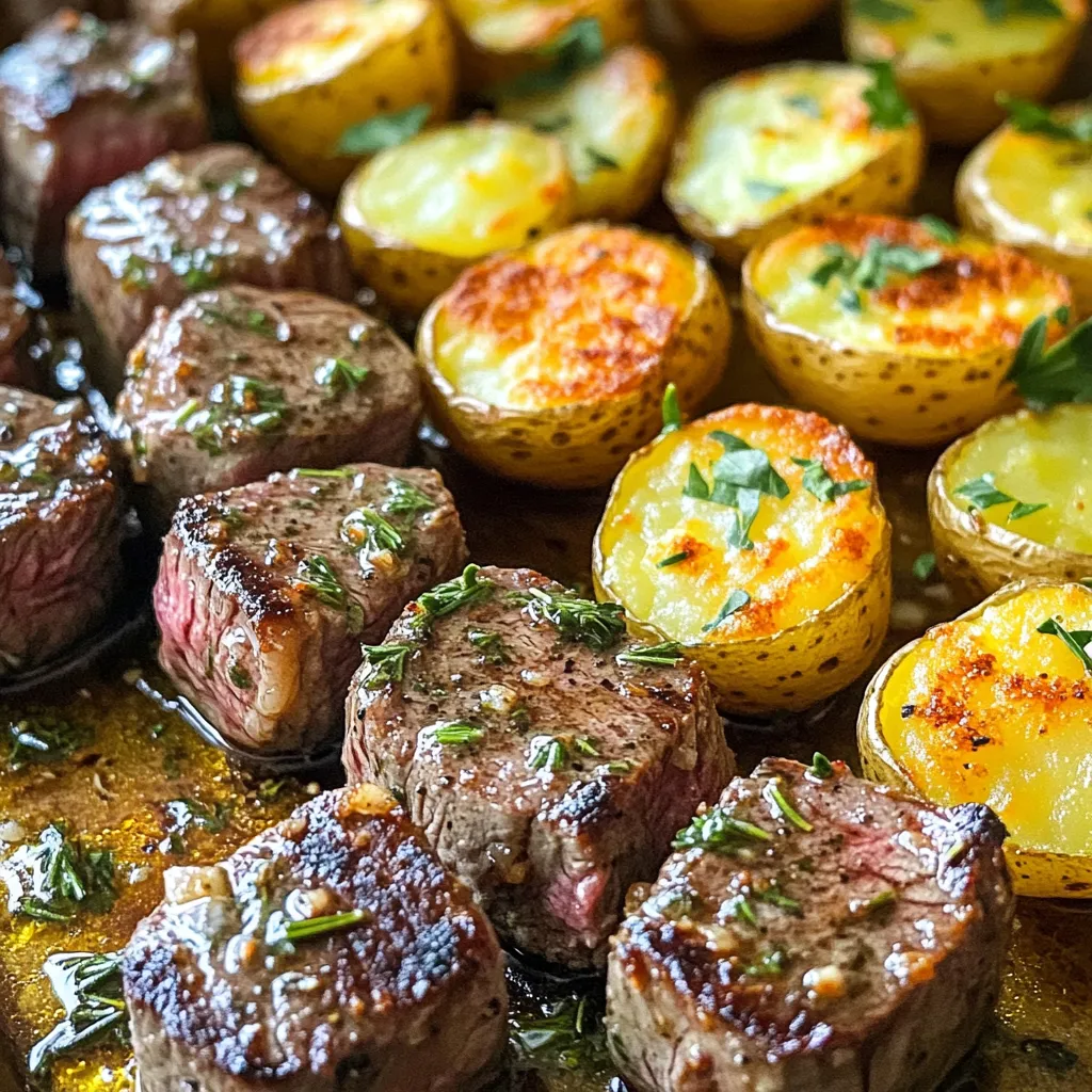 Garlic Butter Steak Bites with Roasted Potatoes Recipe