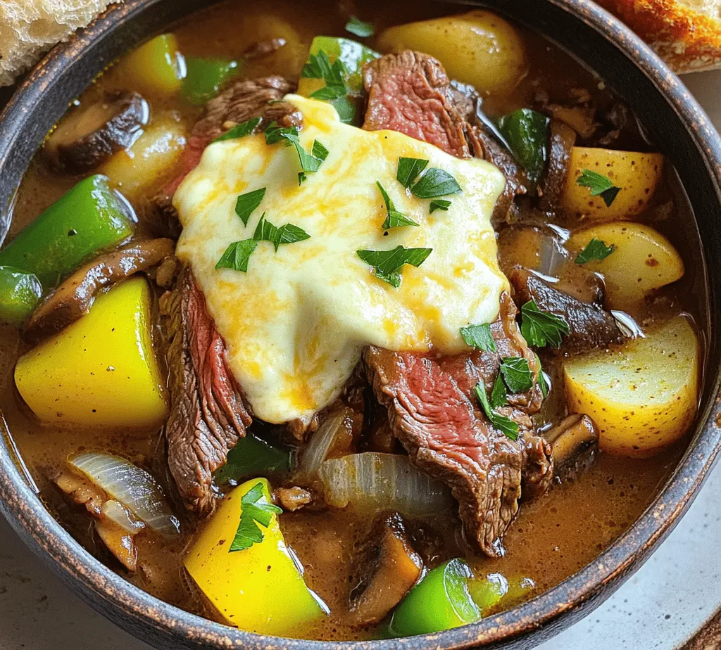If you’re a fan of the iconic Philly cheesesteak, you’re in for a treat with this innovative and comforting Philly Cheesesteak Stew. This dish captures all the flavors of the beloved sandwich and transforms them into a hearty stew that’s perfect for cozy dinners at home. Originating in Philadelphia, the classic cheesesteak sandwich features thinly sliced beef, melted cheese, and sautéed onions and peppers, all served in a soft hoagie roll. The Philly Cheesesteak Stew takes these familiar ingredients and reimagines them into a warm and filling dish, ideal for those busy weeknight dinners or gatherings with friends and family.