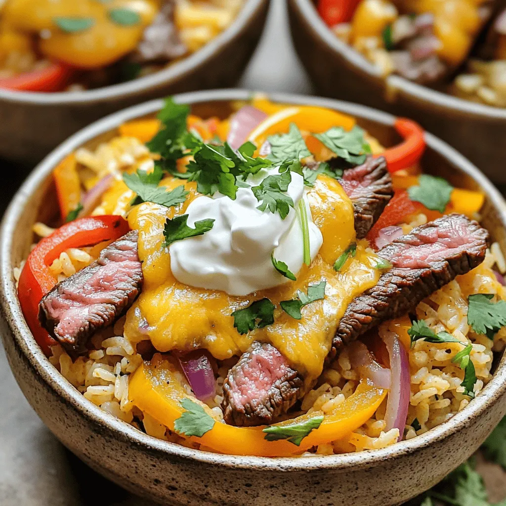 Queso Rice with Steak Strips Flavorful and Easy Meal