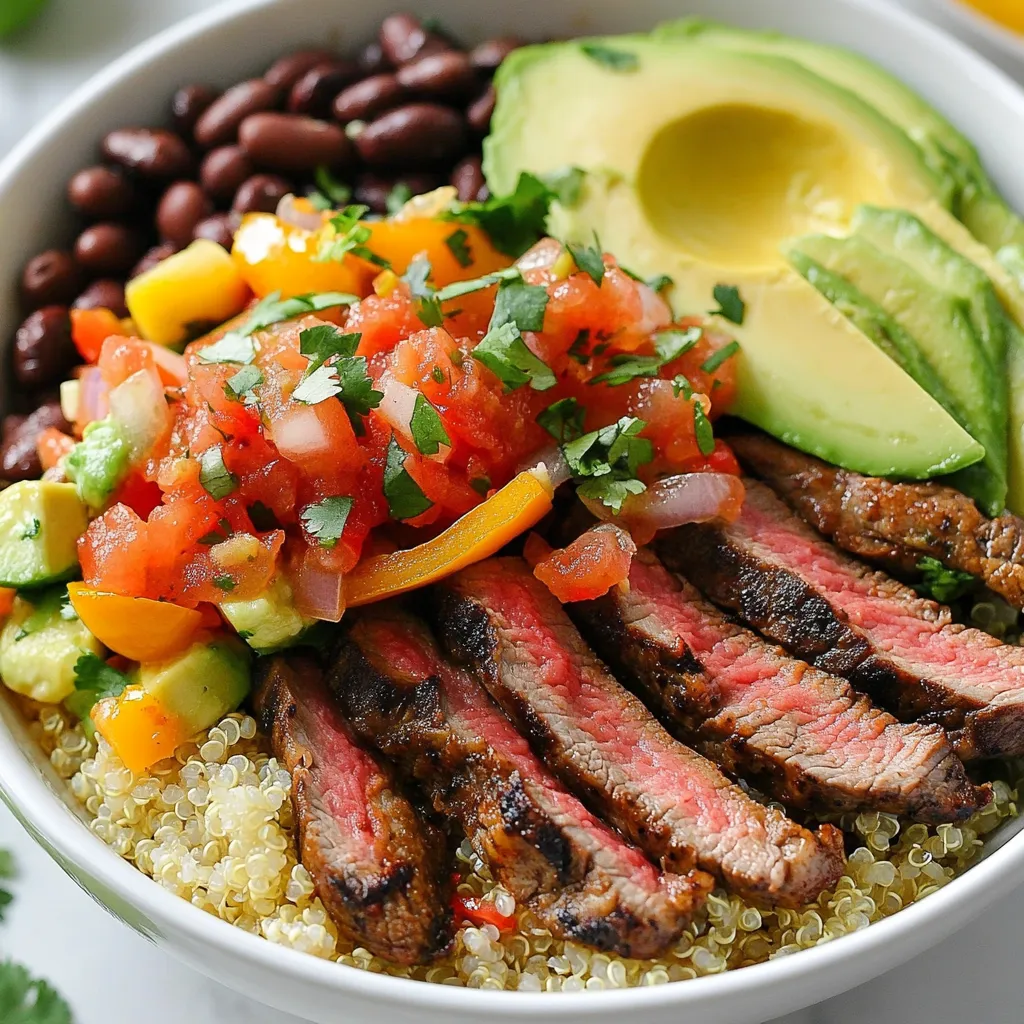 High Protein Steak Fajita Bowl Quick and Tasty Meal