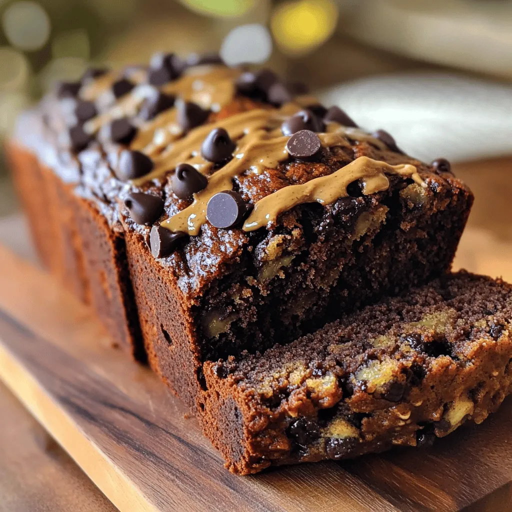 To make this chocolate tahini banana bread, gather these ingredients: