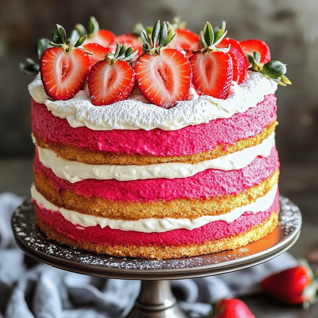 To create a delightful Strawberry Bliss Cake, gather these key ingredients: