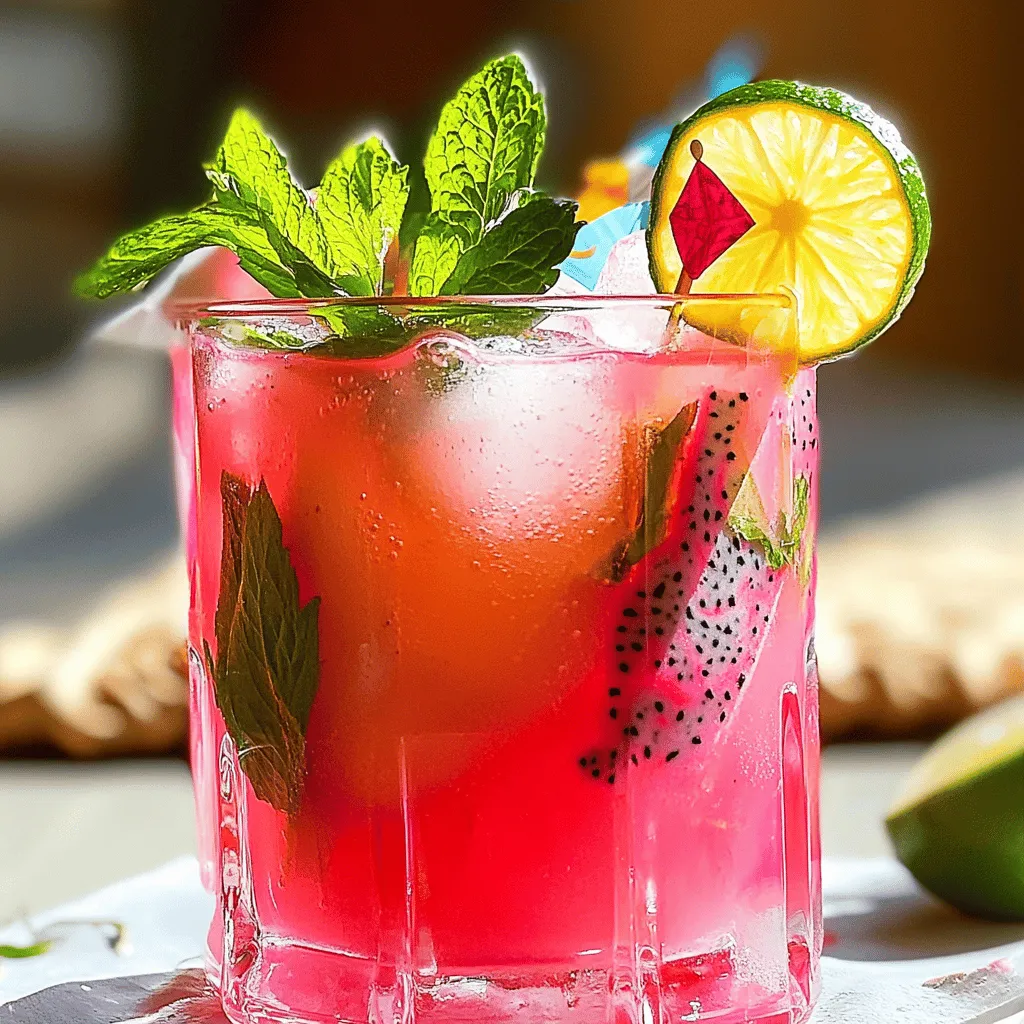 Exotic Dragon Fruit Sunset Mocktail Recipe