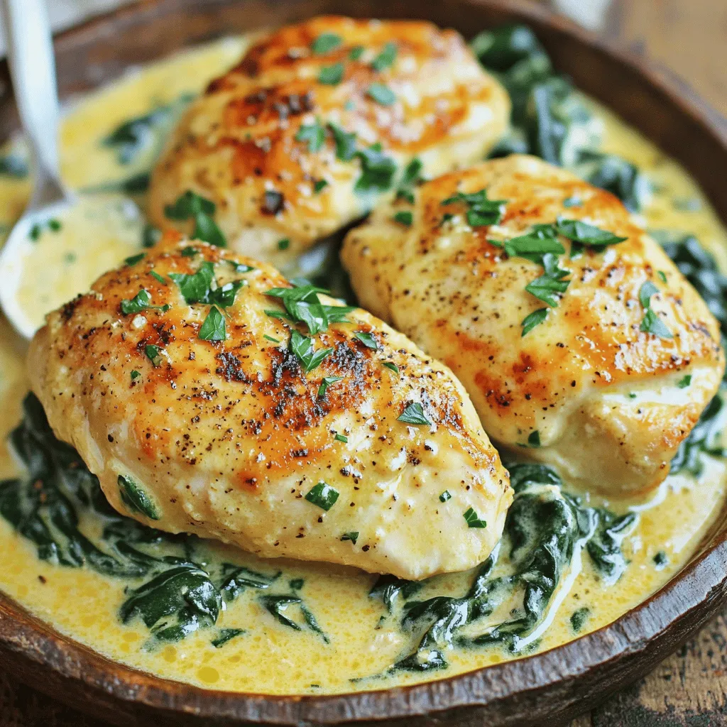Creamy Garlic Chicken with Spinach Flavorful Delight