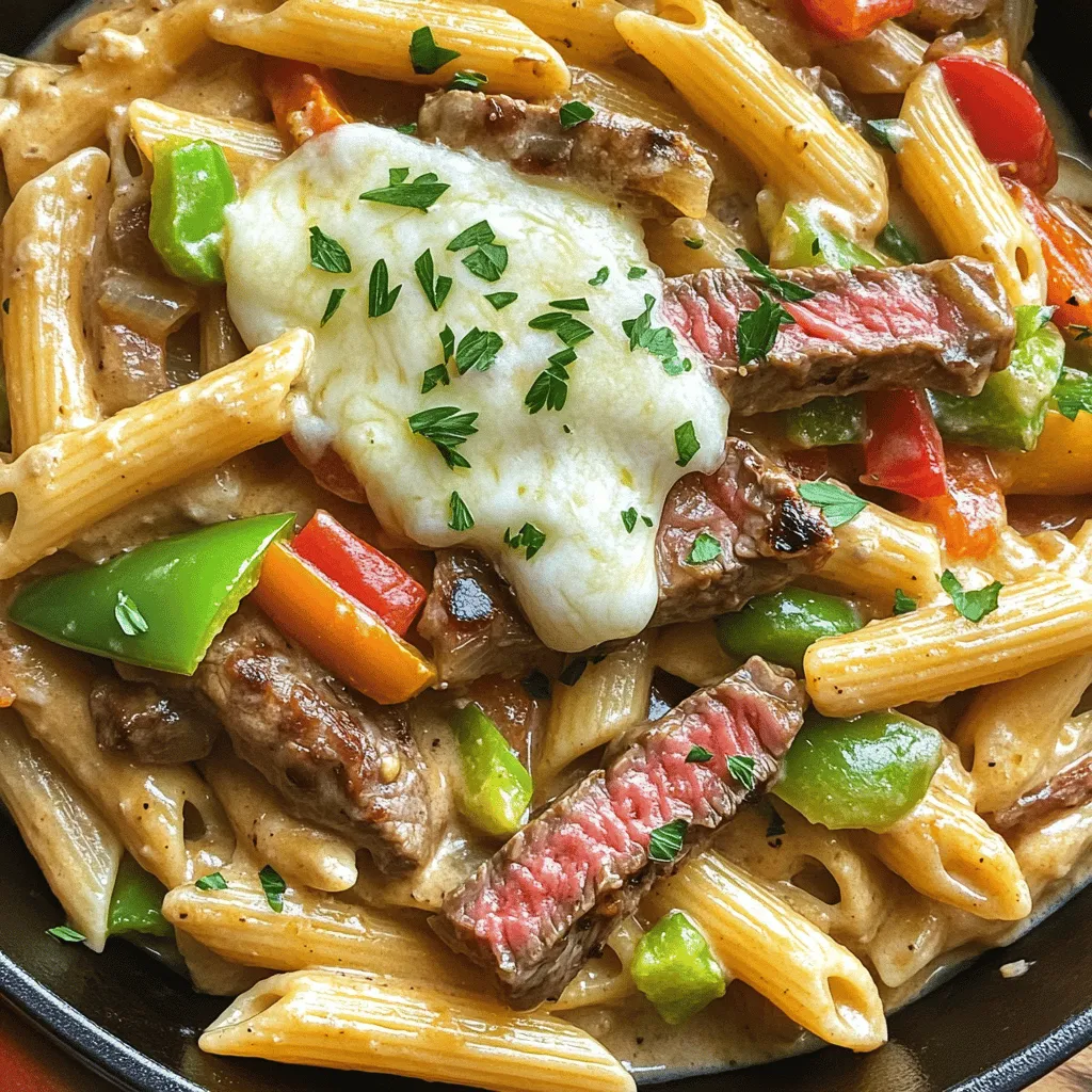 One-Pot Philly Cheesesteak Pasta Skillet Easy Comfort Meal
