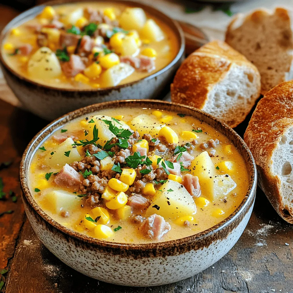 Beef Ham and Corn Chowder Simple Comfort Recipe
