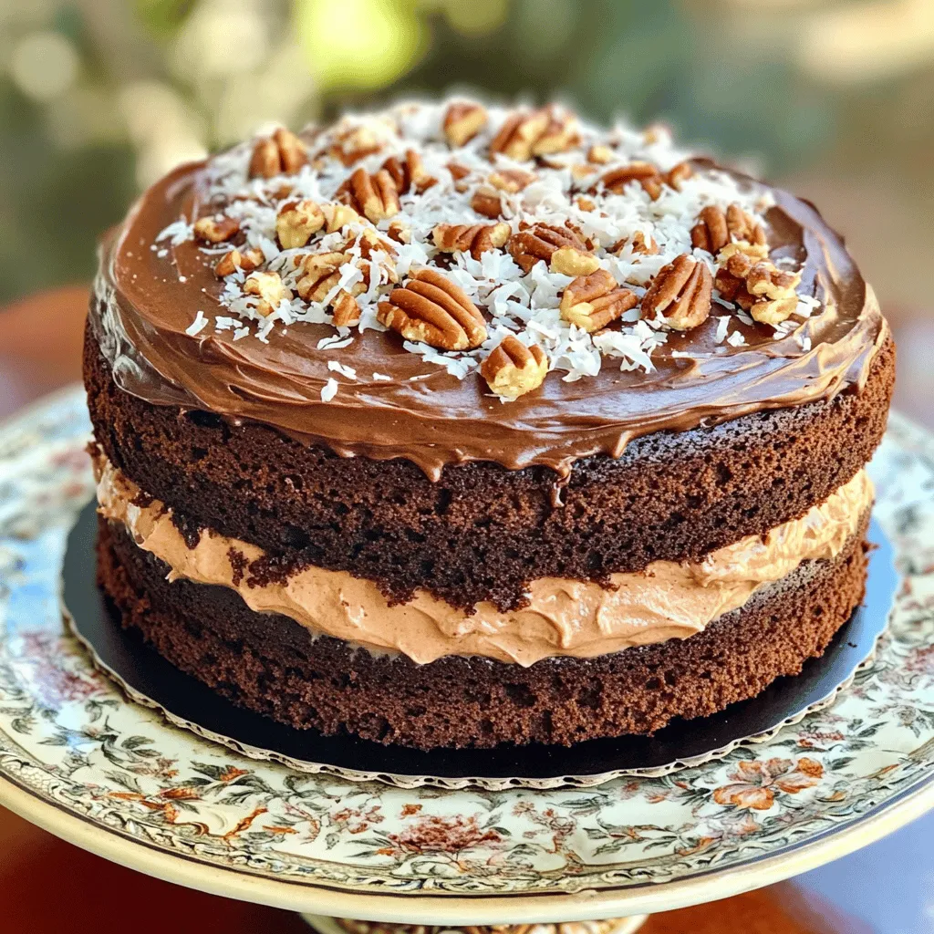 To create a rich and decadent German chocolate cake, you