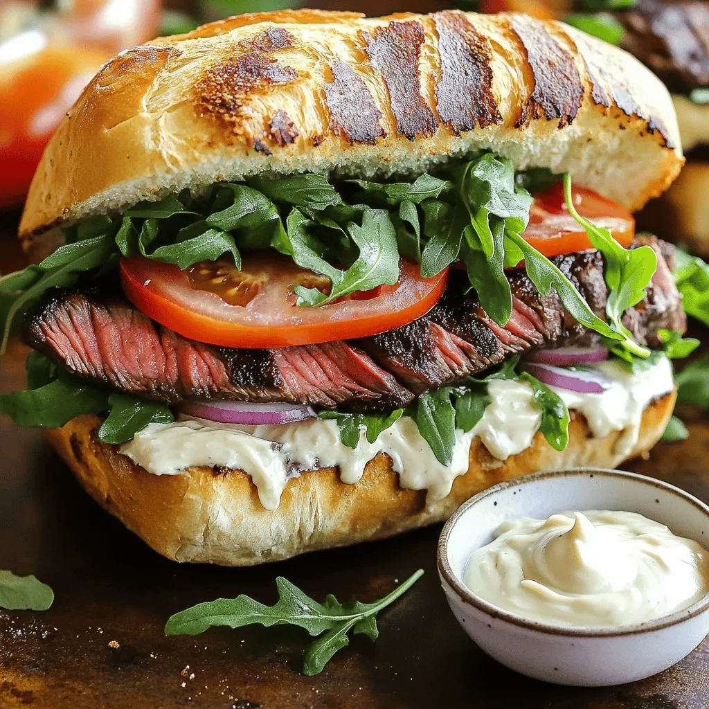 Savory Steak Sandwich with Garlic Aioli Recipe