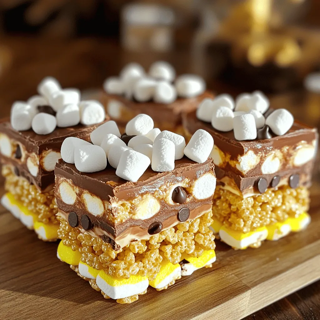 No-Bake S’mores Rice Krispie Treats Delightful Snack