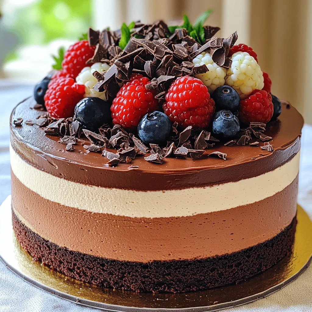 Triple Chocolate Mousse Cake Rich and Decadent Delight