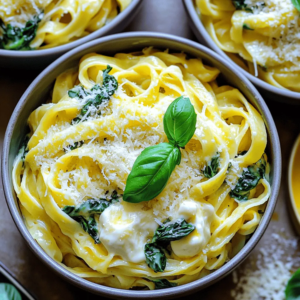 Creamy Garlic Pasta with Spinach Easy and Delicious Dish