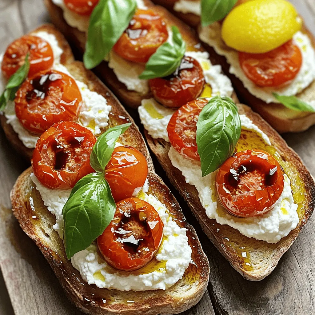 To make Roast Tomato & Whipped Ricotta Toasts, you need fresh, simple ingredients. Here’s what you’ll need: