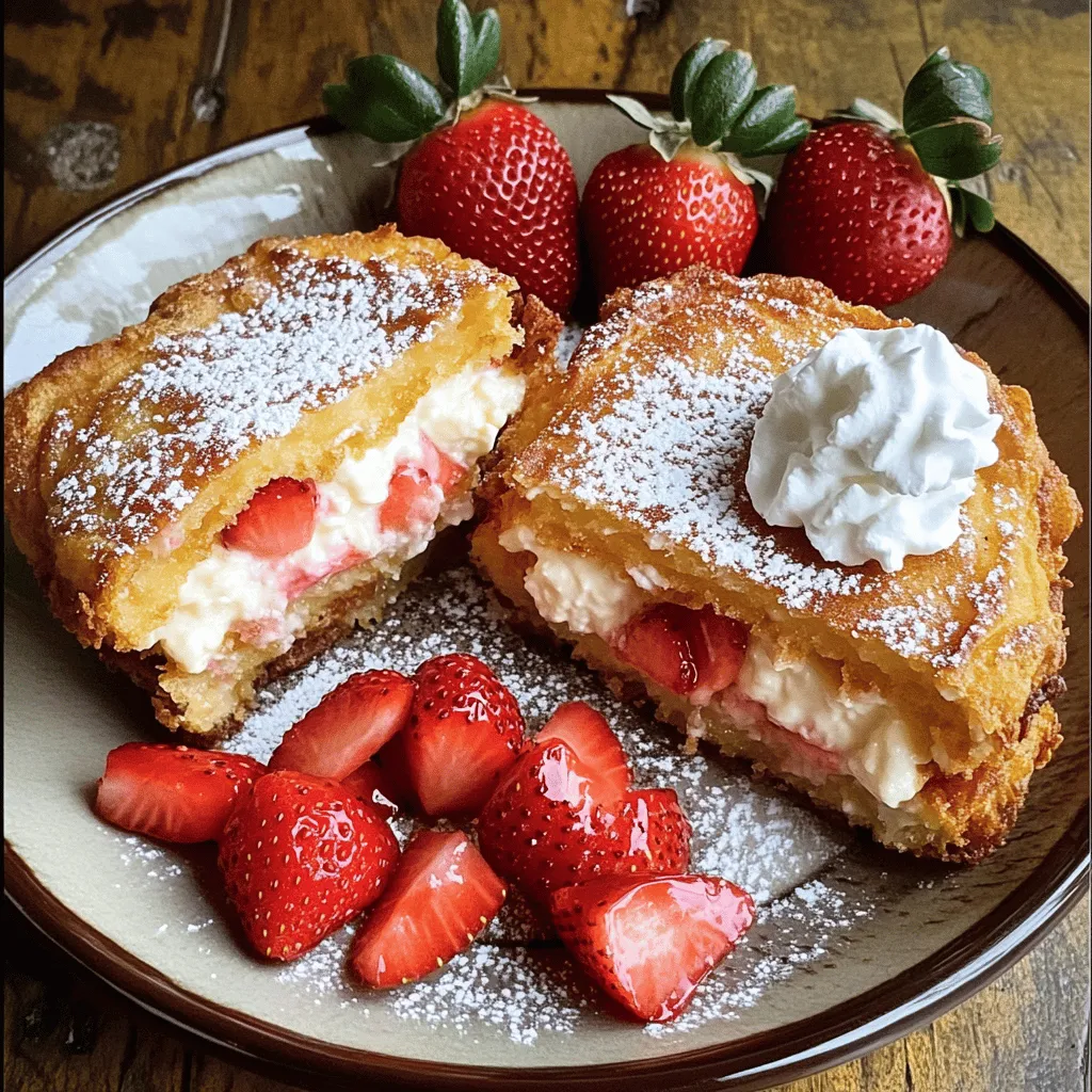 Fried Strawberry Cheesecake Sandwiches Delicious Treat