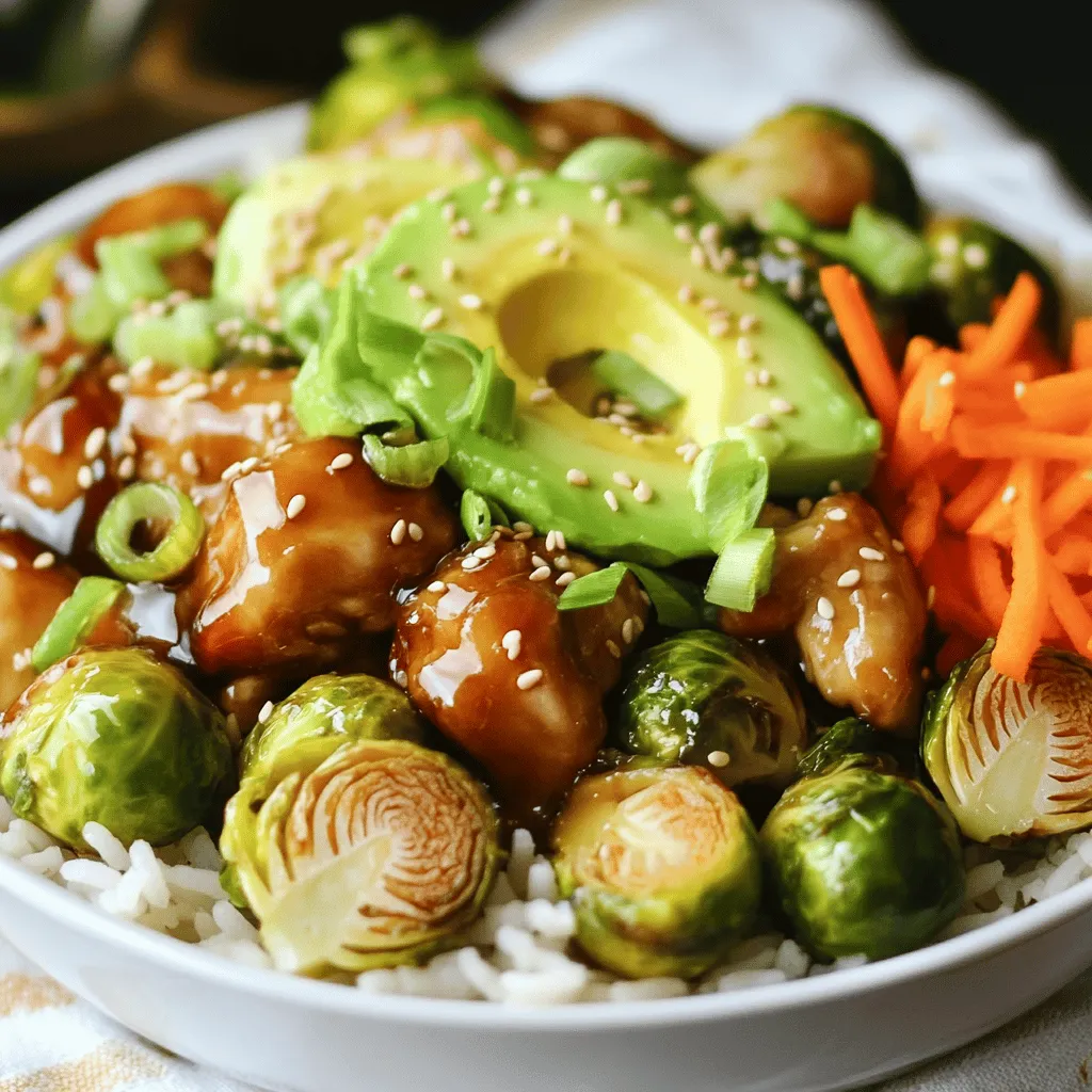 Teriyaki Chicken Bowls with Crispy Brussels Delight