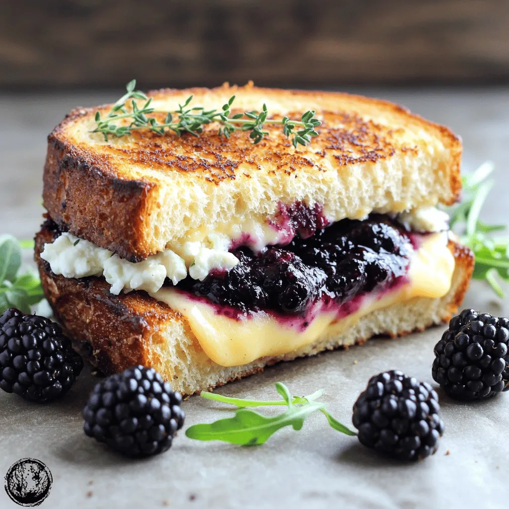 To make this delightful blackberry and goat cheese grilled cheese, gather these items:
