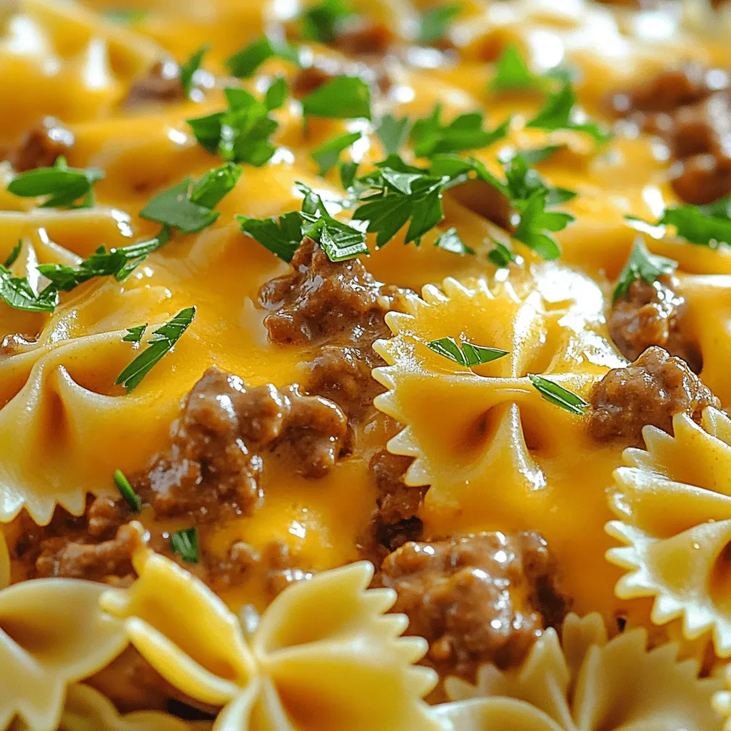 To make Bowtie Pasta with Creamy Velveeta Beef Sauce, gather these items: