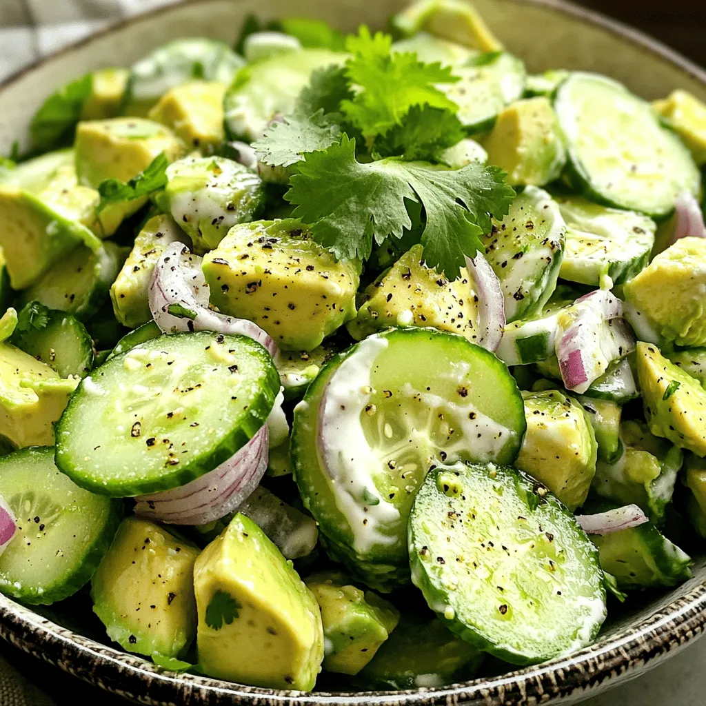Creamy Avocado Cucumber Salad Fresh and Healthy Dish