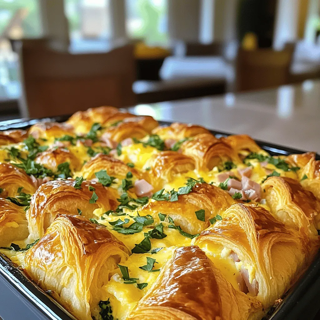 Overnight Croissant Breakfast Casserole Delight