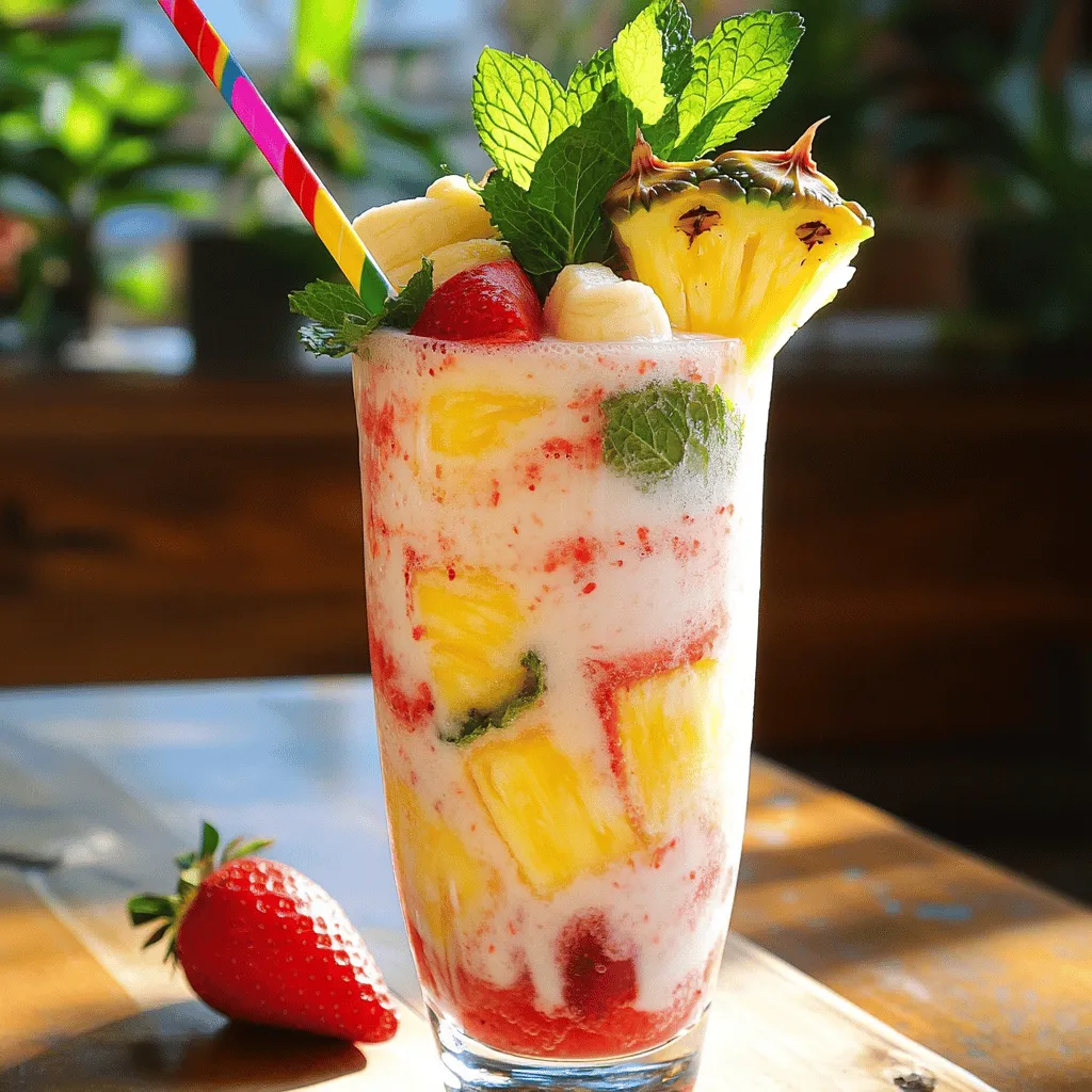 The pink flamingo colada recipe shines with bright, fresh flavors. This drink combines coconut milk, ripe fruits, and a touch of sweetness.