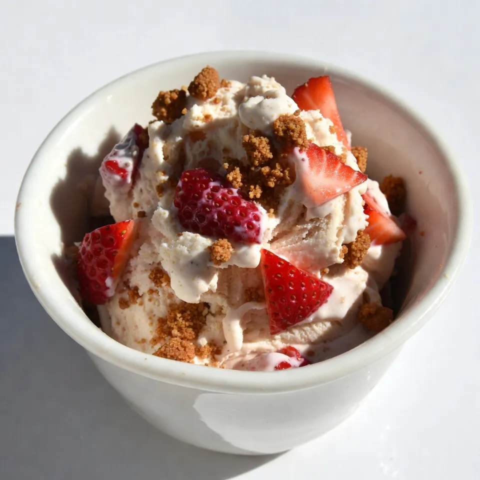No-Churn Strawberry Cheesecake Ice Cream Delight