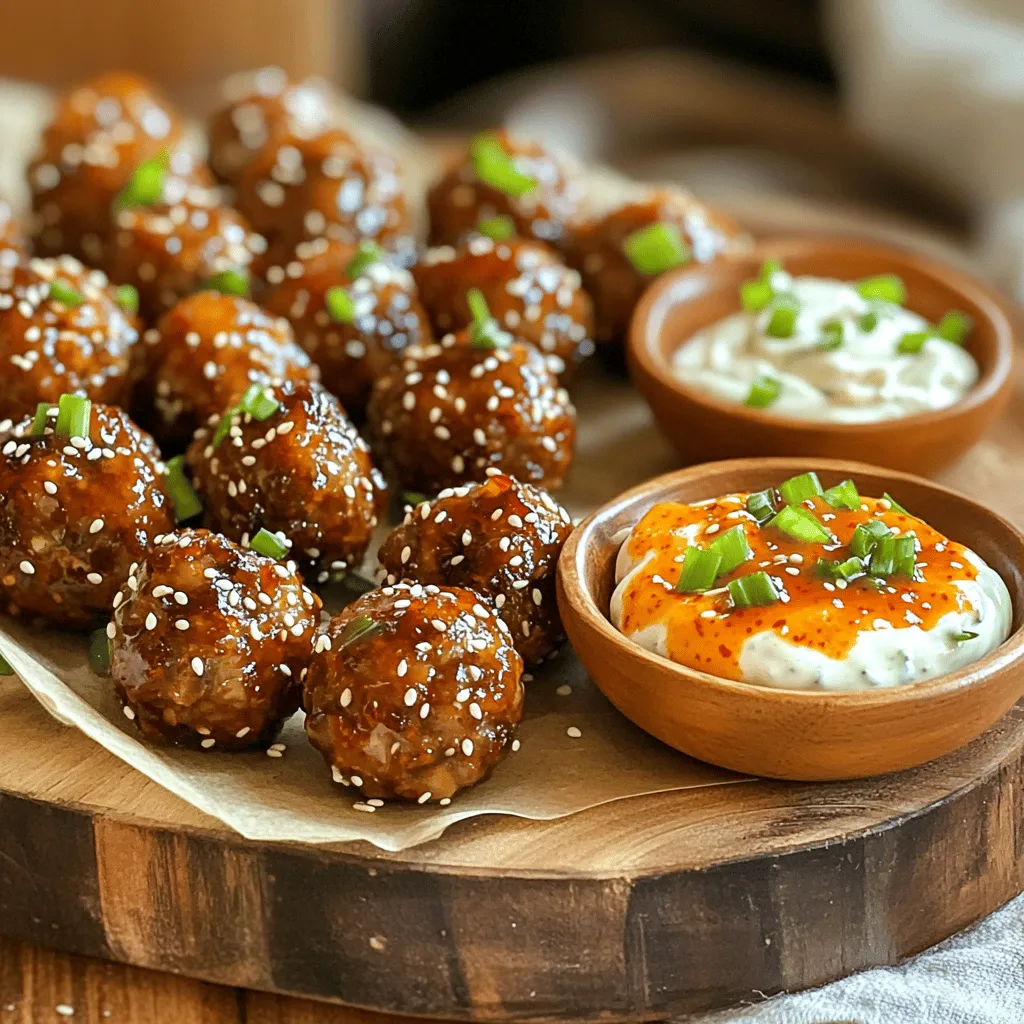 Korean BBQ Meatballs with Spicy Mayo Delight