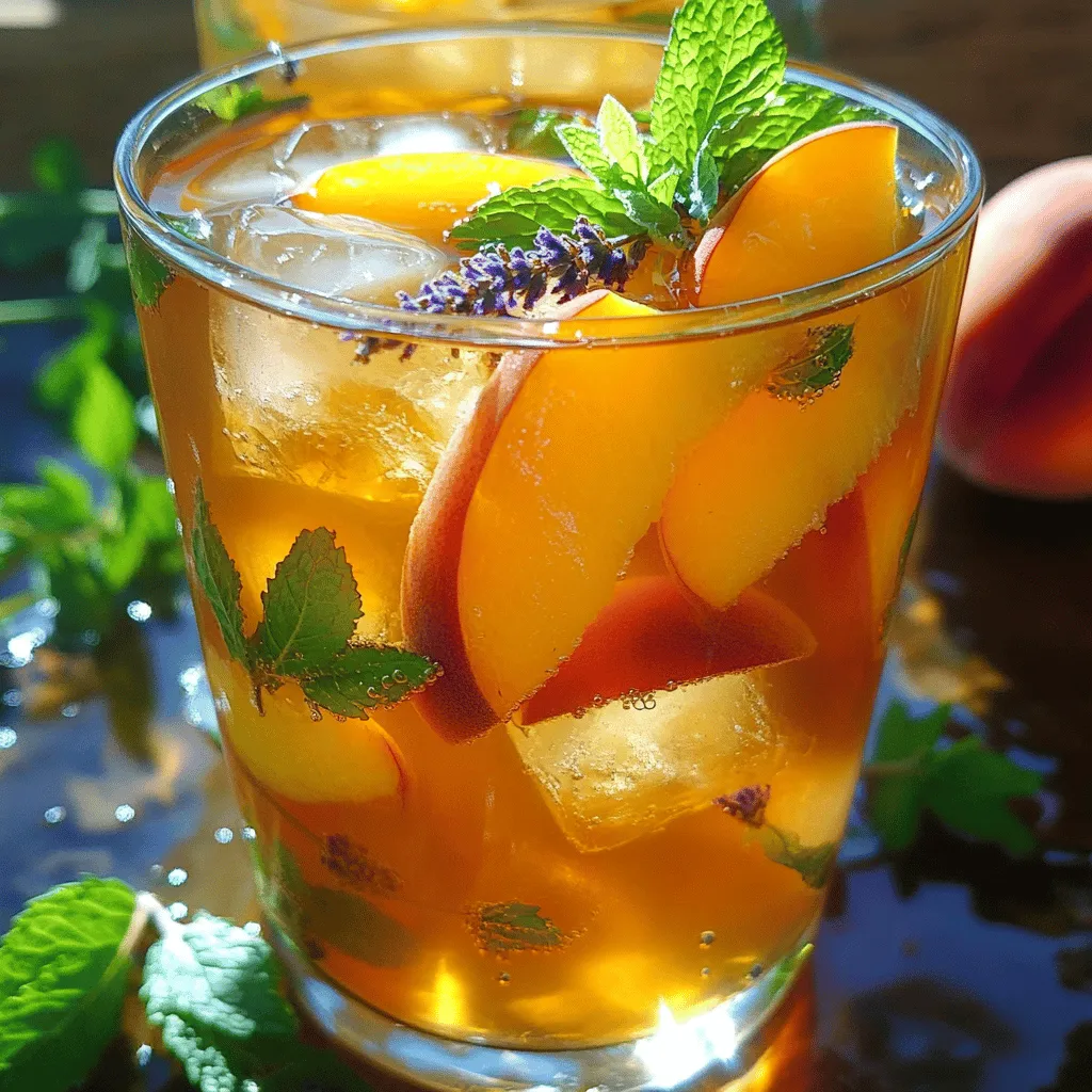 Peach Lavender Iced Oolong Refreshing Summer Drink