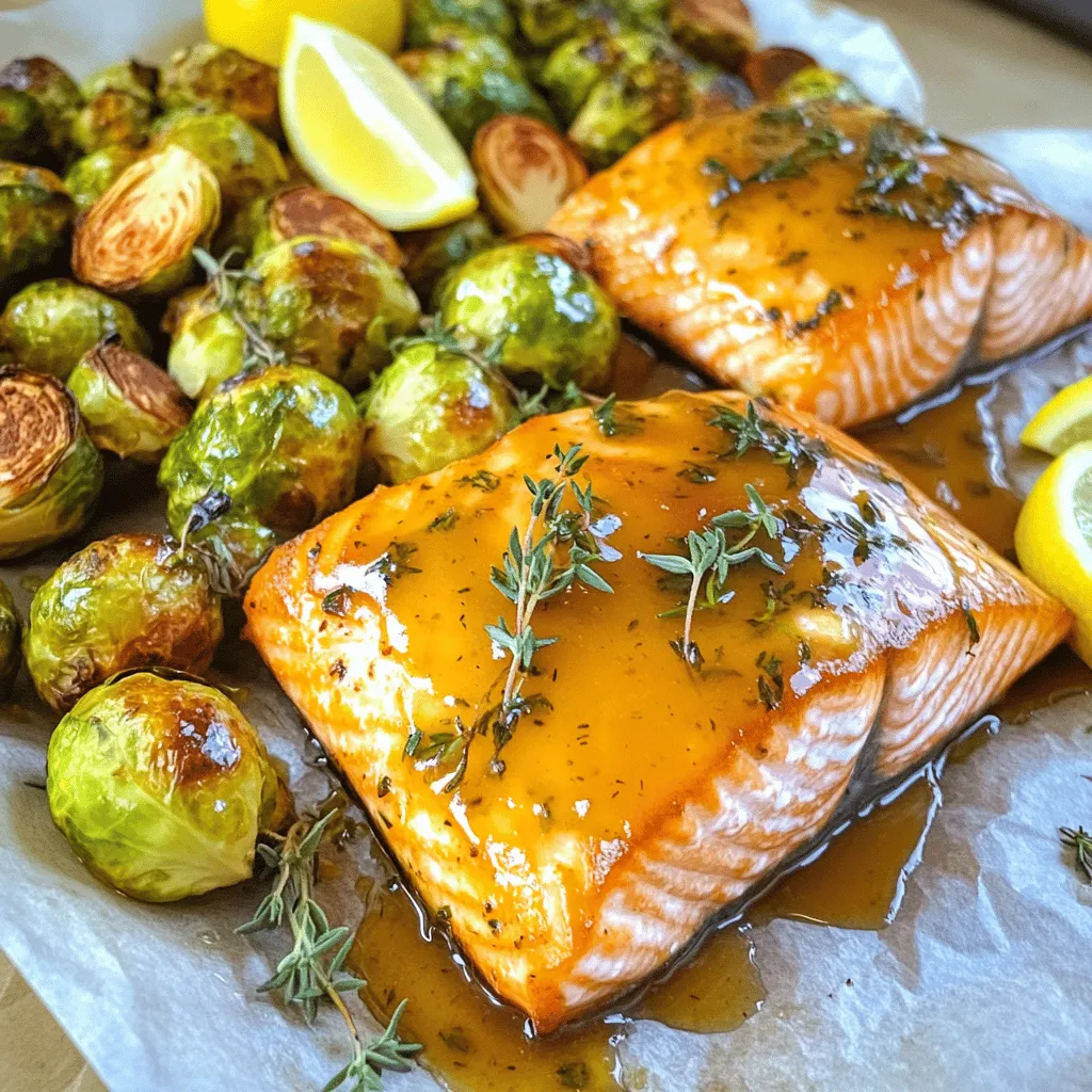 Sheet-Pan Maple Dijon Salmon With Brussels Sprouts Delight