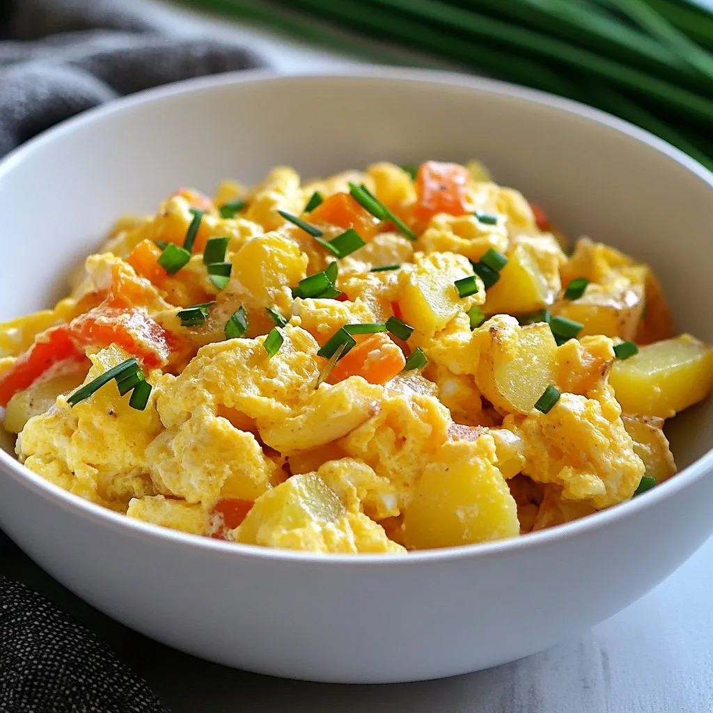 Cheesy Potato Egg Scramble Flavorful Breakfast Delight