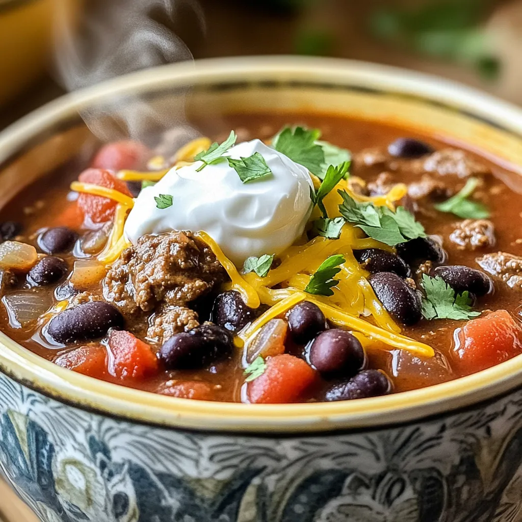 Slow Cooker Beef Black Bean Chili Flavor Explosion