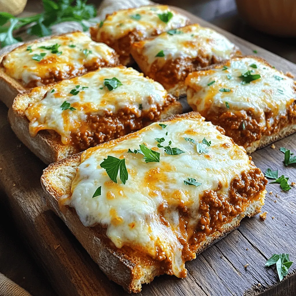 Homemade Cheesy Garlic Bread Sloppy Joe Melts Recipe