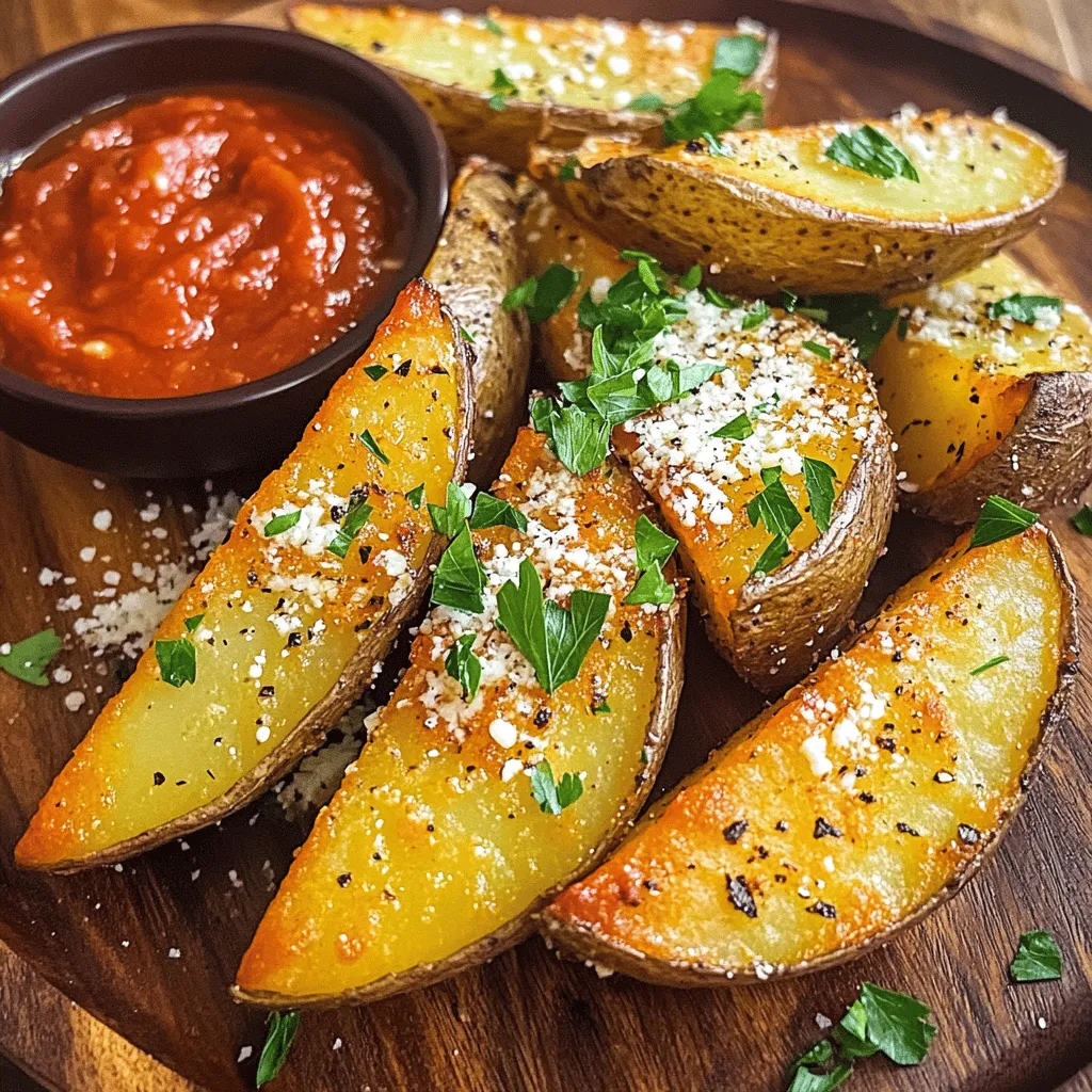 Baked Garlic Parmesan Potato Wedges Crispy and Tasty