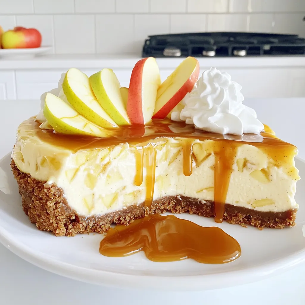 Apple Cheesecake with Caramel Drizzle Irresistible Recipe