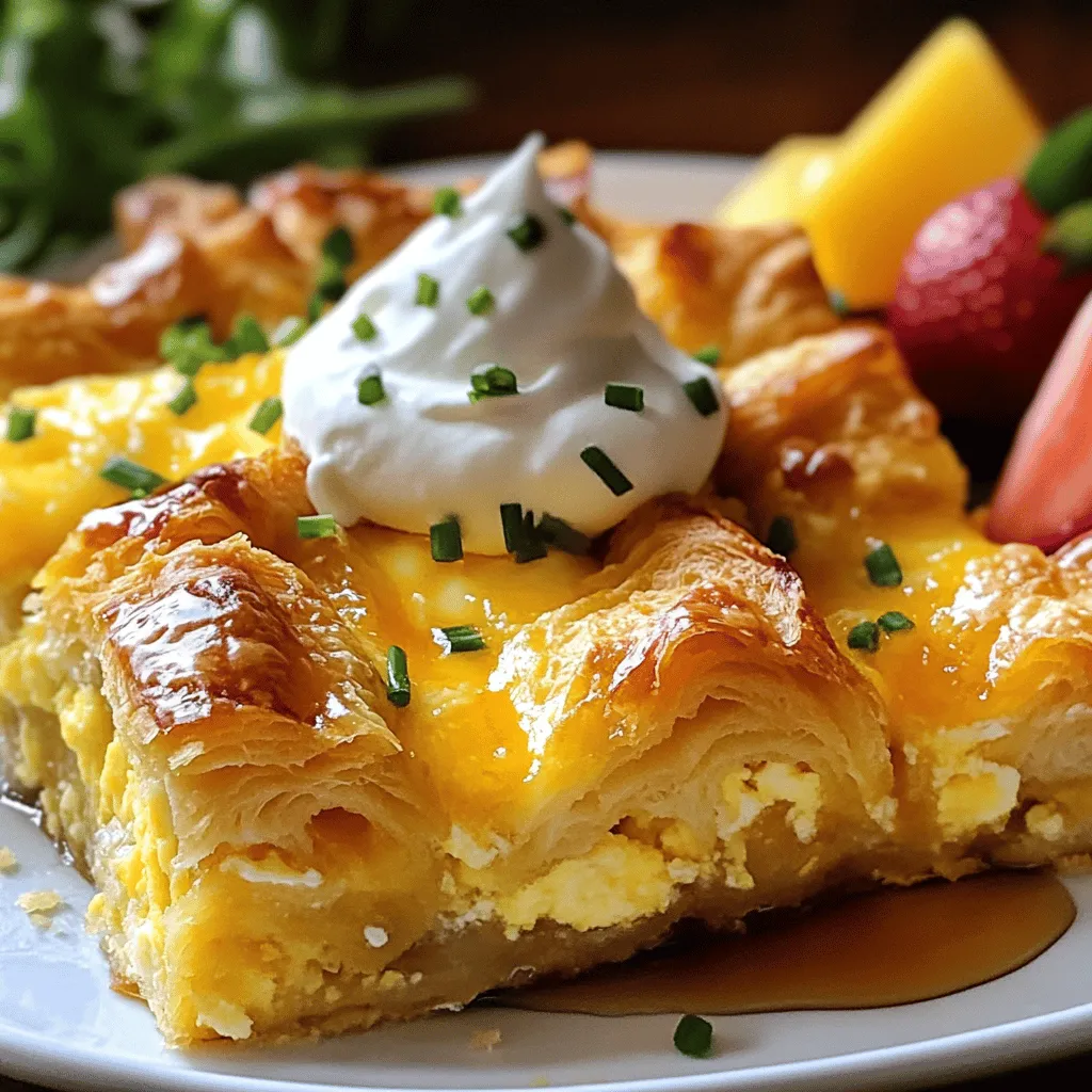 For the Overnight Croissant Breakfast Casserole, you will need the following ingredients: